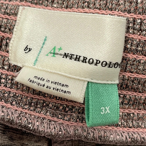 Athropologie Rose Gold Metallic Shimmer Harem Jogger 3X Pull On Pants Pockets - Picture 6 of 8